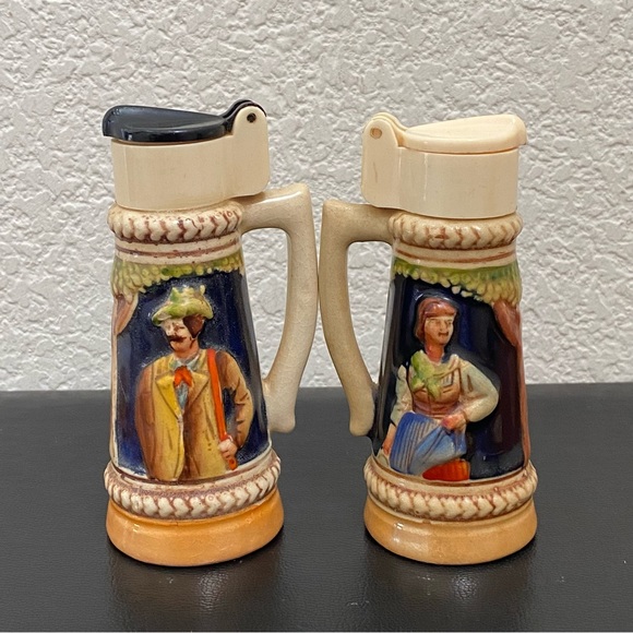 Vintage West Germany Porcelain Beer Stein Salt & Pepper Shakers - Picture 3 of 14